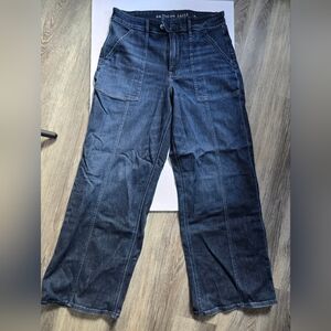 Women's American Eagle Jeans Size 10 Short High Rise Wide Leg